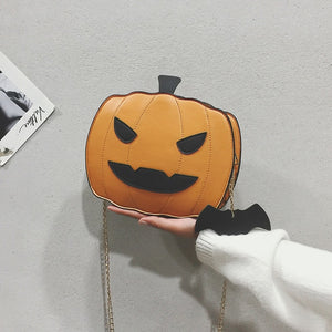 Pumpkin Shape Leather Bag