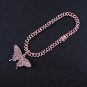 Butterfly pendant charm necklace