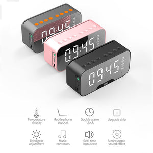 Multifunction Mirror Alarm Clock With Bluetooth Speaker