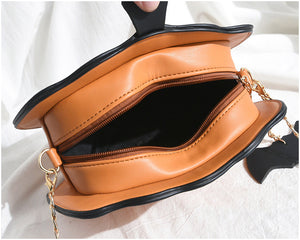 Pumpkin Shape Leather Bag