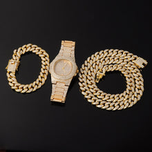Load image into Gallery viewer, D&amp;Z Icy Cuban Link Chain, Bracelet &amp; Watch Set
